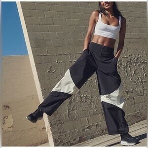 Free People fp movement High Five Colorblock Wide Leg Parachute Pants - Size M